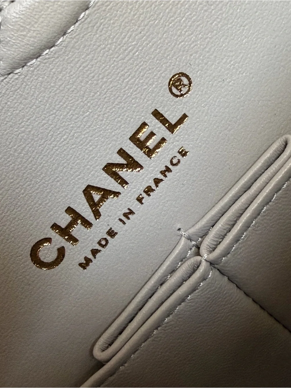 CHANEL 21A Light Grey light GHW Caviar Quilted Medium Double Flap with Receipt